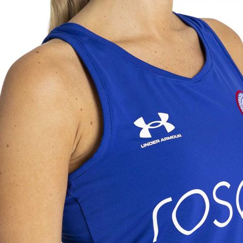 Polera Mujer Deportiva Sin Mangas Azul Under Armour-4