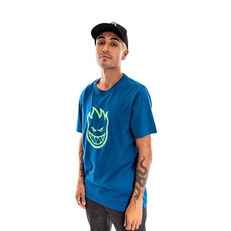 Polera Manga Corta Bighead Hombre Azul 2023 Spitfire-0