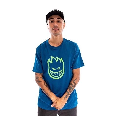 Polera Manga Corta Bighead Hombre Azul 2023 Spitfire-1