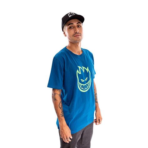 Polera Manga Corta Bighead Hombre Azul 2023 Spitfire-2