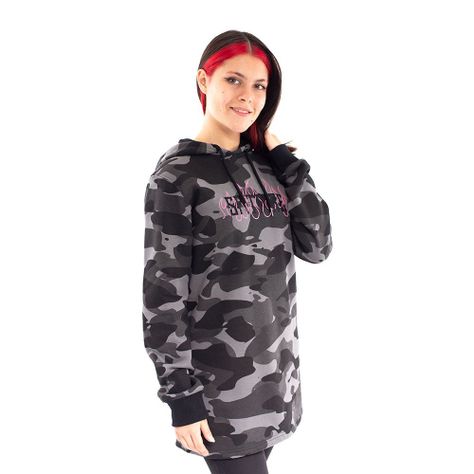 Polerón Hoodie Long Fit Mujer Unisex Spitfire Gris-1