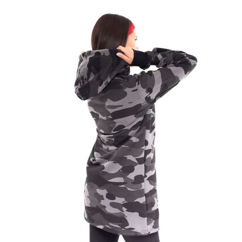 Polerón Hoodie Long Fit Mujer Unisex Spitfire Gris-3