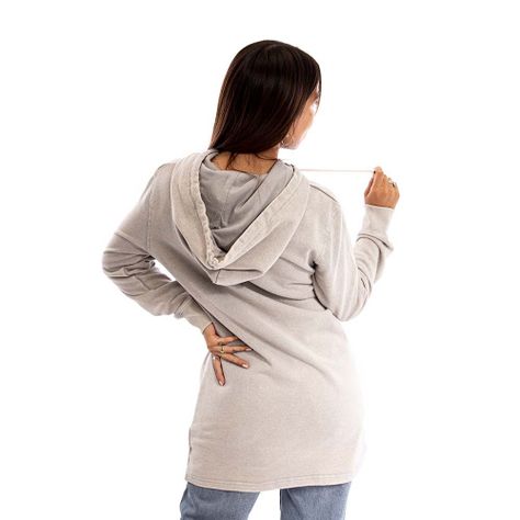 Polerón Hoodie Long Fit Mujer Spitfire Beige-3