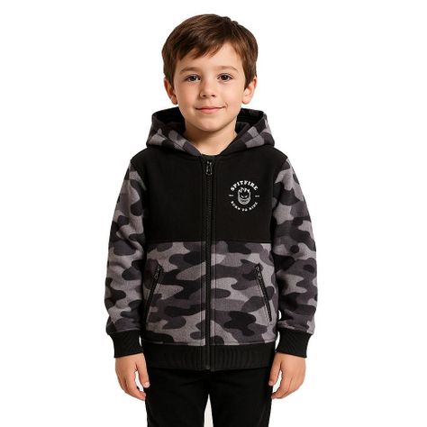 Polerón Micropolar Full Zipper Gris Niños Spitfire-0