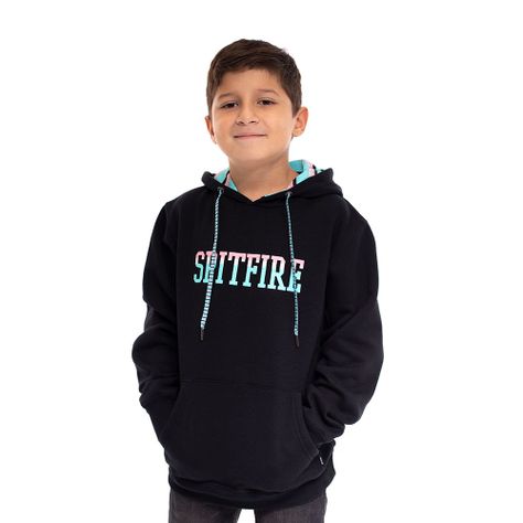 Polerón Con Capucha Niño Spitfire Negro-0