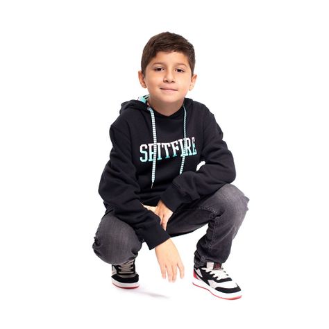 Polerón Con Capucha Niño Spitfire Negro-3
