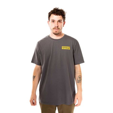 Polera Manga Corta Gris Oscuro Spitfire-0