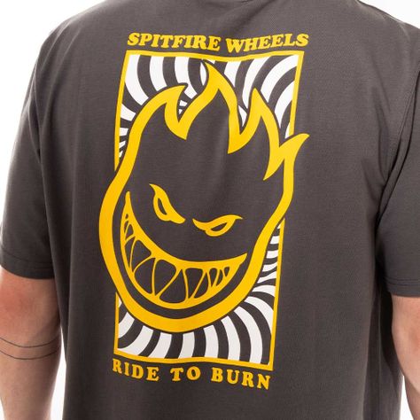 Polera Manga Corta Gris Oscuro Spitfire-4