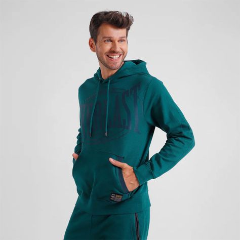 Polerón Hombre Everlast Verde Canguro Fleece Clinch-0