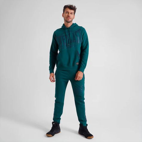 Polerón Hombre Everlast Verde Canguro Fleece Clinch-2