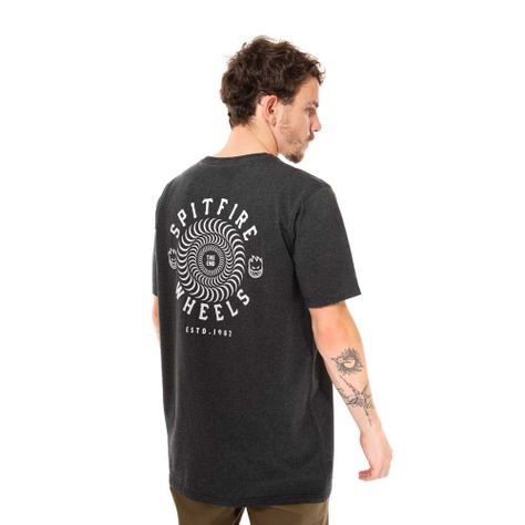 Polera Manga Corta Gris Oscuro The End Spitfire-3