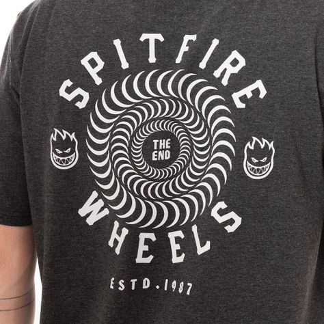 Polera Manga Corta Gris Oscuro The End Spitfire-4