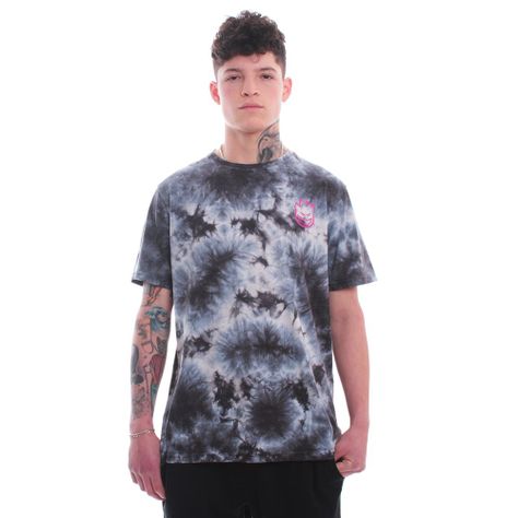 Polera de Manga Corta Tye Dye Negro Bighead Spitfire-0