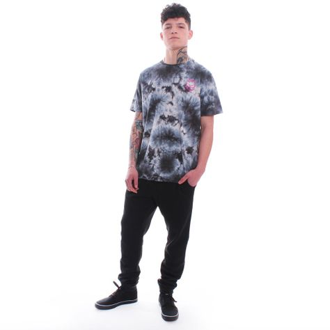 Polera de Manga Corta Tye Dye Negro Bighead Spitfire-3