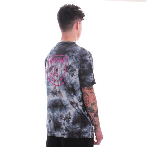 Polera de Manga Corta Tye Dye Negro Bighead Spitfire-4
