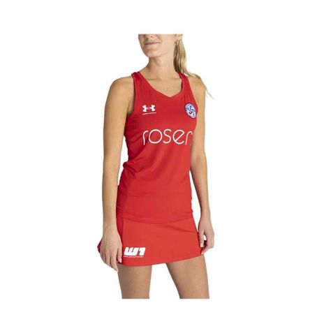 Polera Mujer Deportiva Sin Mangas Rojo Under Armour-0