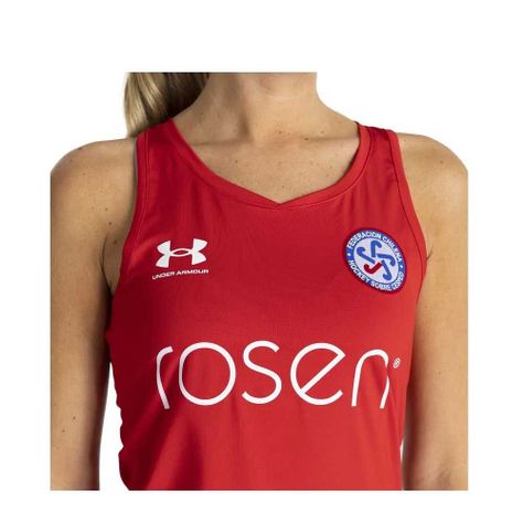 Polera Mujer Deportiva Sin Mangas Rojo Under Armour-2