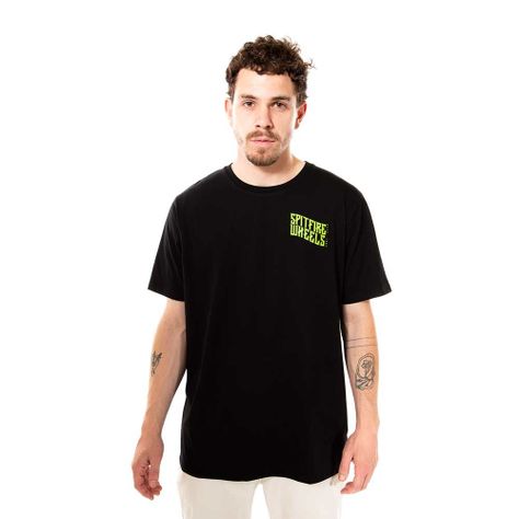 Polera Manga Corta Negro Spitfire-0