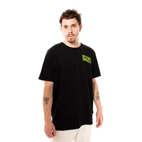 Polera Manga Corta Negro Spitfire-1