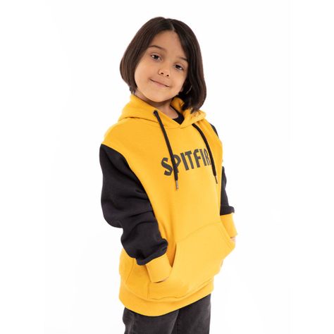 Polerón Hoodie Niño Spitfire Negro Amarillo-0
