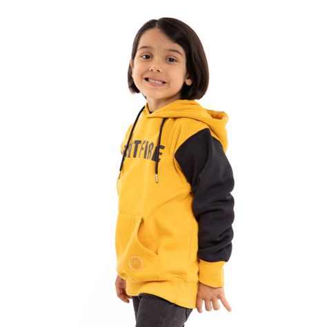 Polerón Hoodie Niño Spitfire Negro Amarillo-1
