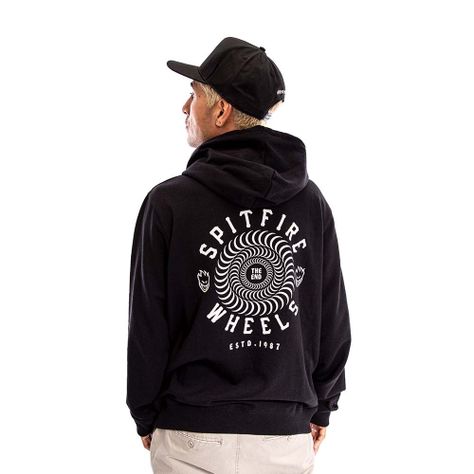 Polerón Negro Hoodie Unisex Spitfire Hombre-3