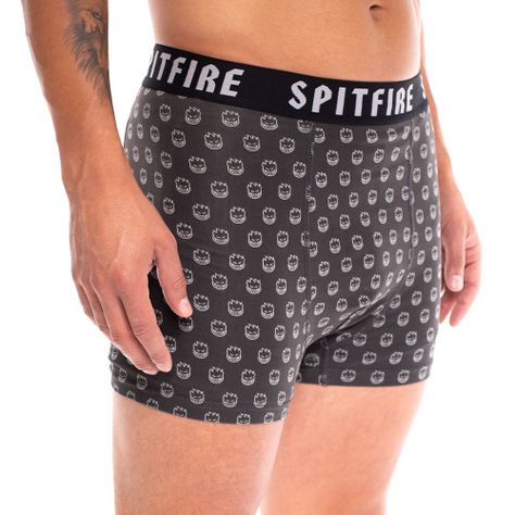 Pack 2 Boxer Hombre Print Gris Negro Spitfire-1