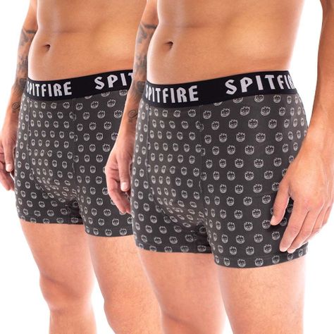 Pack 2 Boxer Hombre Print Gris Negro Spitfire-3