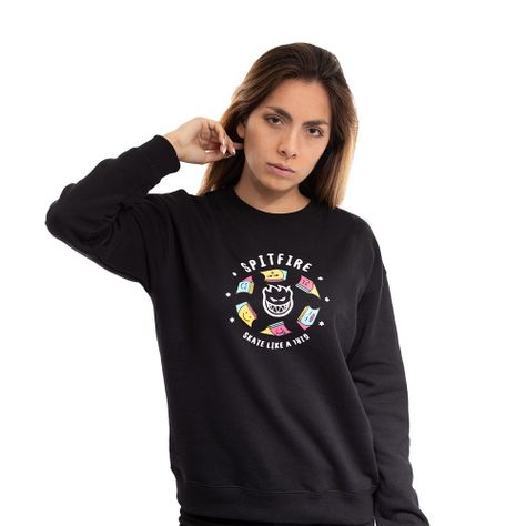 Polerón Cuello Redondo Mujer Spitfire Negro-0