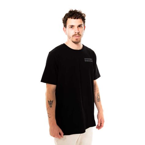 Polera Manga Corta Negro Wheels Spitfire-1