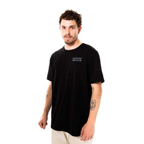Polera Manga Corta Negro Wheels Spitfire-2