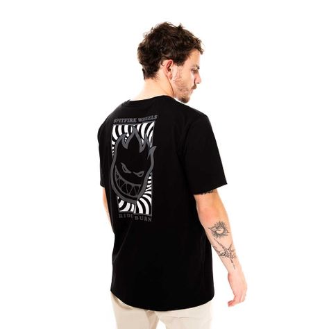 Polera Manga Corta Negro Wheels Spitfire-3