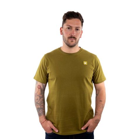 Polera Manga Corta Hombre Minilogo Verde Musgo Hang Loose-0