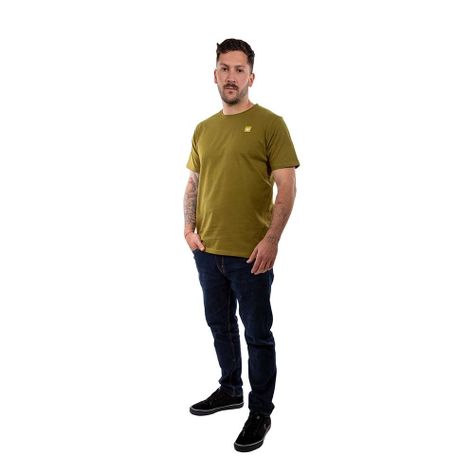Polera Manga Corta Hombre Minilogo Verde Musgo Hang Loose-5