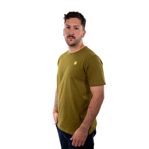 Polera Manga Corta Hombre Minilogo Verde Musgo Hang Loose-4