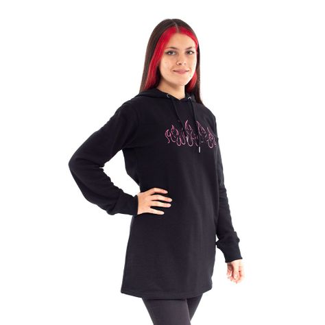 Polerón Hoodie Long Fit Mujer Unisex Spitfire Negro-0