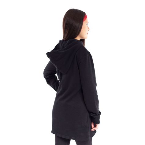 Polerón Hoodie Long Fit Mujer Unisex Spitfire Negro-2