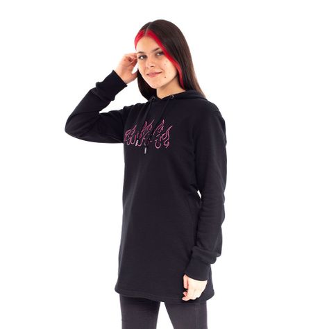 Polerón Hoodie Long Fit Mujer Unisex Spitfire Negro-4