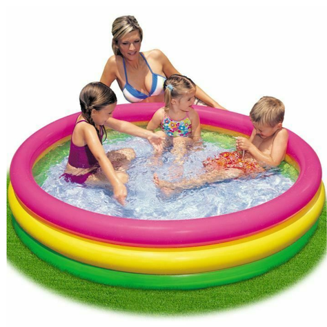 PISCINA INFLABLE 3 ANILLOS COLORES 114 CM-2