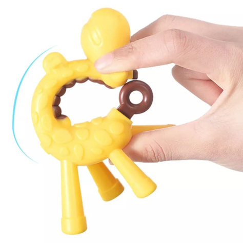MORDEDOR DE SILICONA PARA BEBE JIRAFA ROSA-1