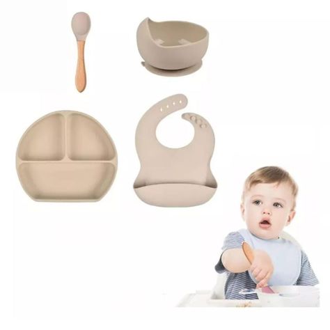 SET VAJILLA DE ALIMENTACION PARA BEBE SILICONA-0