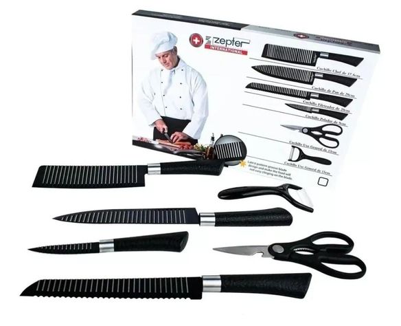 SET DE CUCHILLOS 6 PIEZAS CON MANGO ERGONOMICO-0