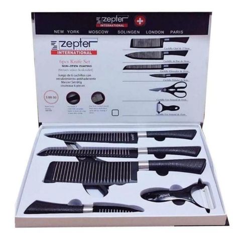 SET DE CUCHILLOS 6 PIEZAS CON MANGO ERGONOMICO-1