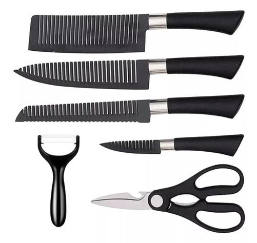 SET DE CUCHILLOS 6 PIEZAS CON MANGO ERGONOMICO-2