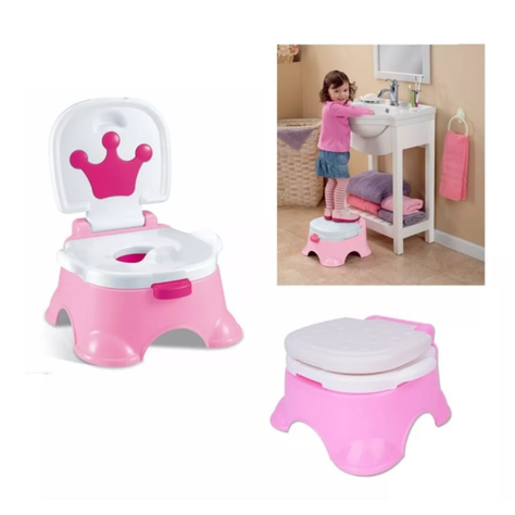 PELELA BACINICA PARA BEBE CORONA ROSA-2