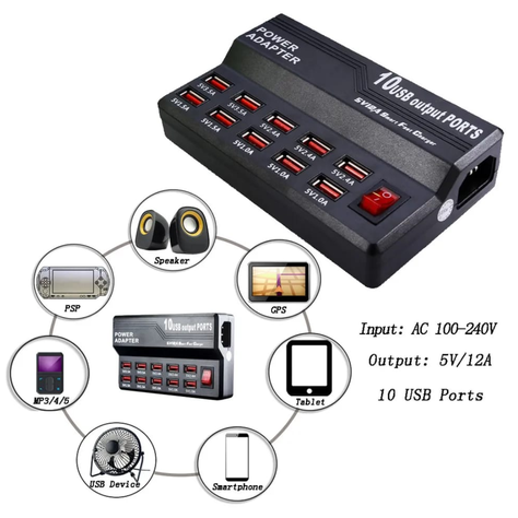 CARGADOR MULTIPUERTOS USB 10 ENTRADAS 3.5 A-2