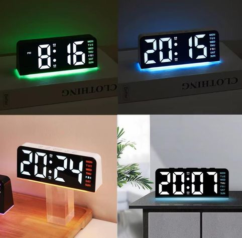  RELOJ ALARMA DE MESA CON CALENDARIO E ILUMINACION VERDE-1