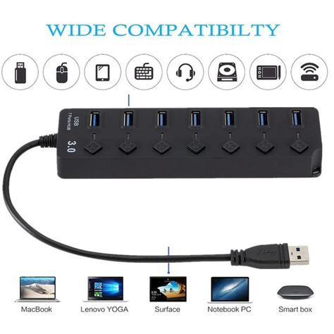 ADAPTADOR HUB MULTIPUERTOS USB 7 PUERTOS 3.0-2