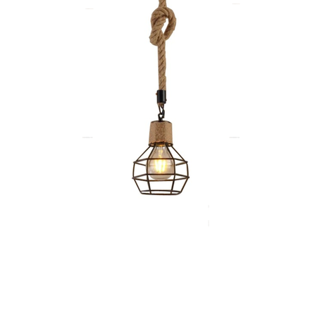 LAMPARA  COLGANTE ESTILO INDUSTRIAL CON CAÑAMO DE 80CM-0