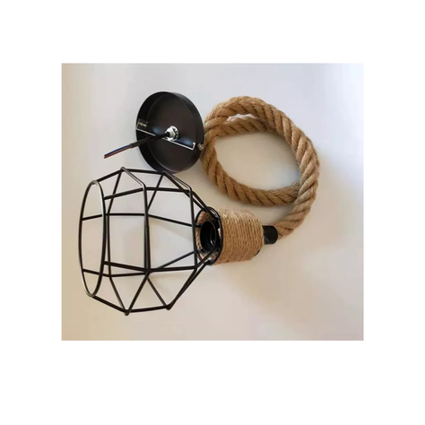LAMPARA  COLGANTE ESTILO INDUSTRIAL CON CAÑAMO DE 80CM-3